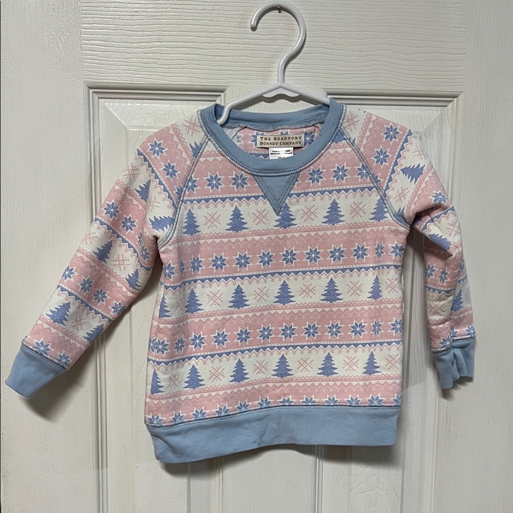 The Beaufort Bonnet Company Pink and Blue Snowflake Christmas Sweater